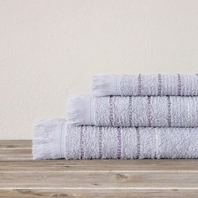 Πετσέτες Elite (Σετ 3τμχ) Lilac Grey Nima Towels Set 70x140cm 100% Βαμβάκι