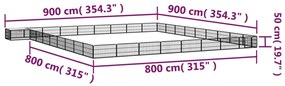 vidaXL Παρκοκρέβατο Σκύλου 36 Πάνελ Μαύρο 100x50εκ Ατσάλι Βαφή Πούδρας