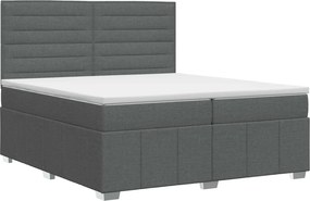 vidaXL Κρεβάτι box spring με στρώμα Σκούρο Γκρι 200 x 200 cm Ύφασμα