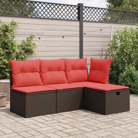 vidaXL Σκαμπό Κήπου με Μαξιλάρι Καφέ 55x55x37 εκ. Πολυρότζα