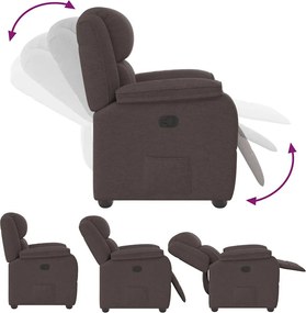 vidaXL Πολυθρόνα Ανακλινόμενη Σκούρο Καφέ Υφασμάτινη