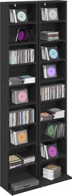 vidaXL Ντουλάπα CD 2 τμχ. Μαύρη Δρυς 33 x 23,5 x 175 εκ.