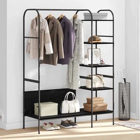 vidaXL Ράφι Ρούχων με ράφι Μαύρο 120 x 44 x 160 εκ Επεξεργασμένο ξύλο