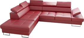 Γωνιακός καναπές Gelito LTHR-Kokkino-Αριστερή