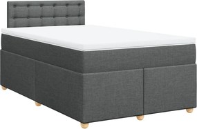 vidaXL Κρεβάτι Boxspring με Στρώμα Σκούρο Γκρι 120x190 εκ Υφασμάτινο