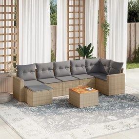 vidaXL Patio Sofa Set 8-θέσια Μικτό μπεζ και γκρι