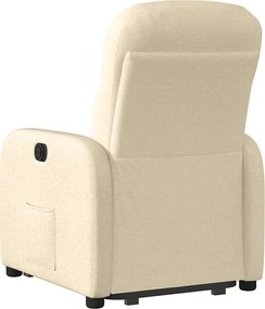 vidaXL Πολυθρόνα Ανακλινόμενη με Ανύψωση Κρεμ Υφασμάτινη