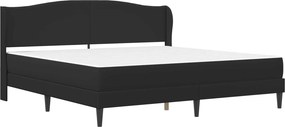 vidaXL Σκελετός κρεβατιού με στρώμα Μαύρο 200 x 200 cm Τεχνητό Δέρμα