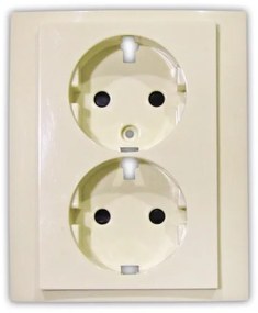 Πλαίσιο Πλακίδιο Πρίζας Σούκο Διπλό Lumen-15-0772-Μπεζ 15-0772