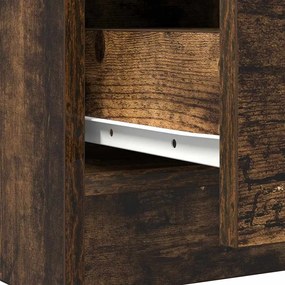 Συρταριέρα με Συρτάρια Καπνιστή Δρυς 71x35x84 εκ. Επεξ. Ξύλο - Καφέ
