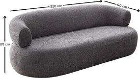 3-Seat Sofa Roma - Dark Grey Dark Grey