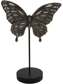 Διακοσμητική Πεταλούδα 279-124-243 15x8x22cm Black-Silver Polyresin