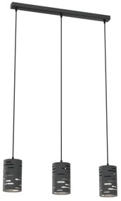 Κρεμαστό Φωτιστικό Οροφής 3xE27 Μαύρο 64cm Tank 1431/3 Emibig -1431/3-Μαύρο 1431/3