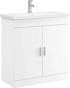 vidaXL Σετ Επίπλων Μπάνιου Λευκό 81 x 40 x 84,5 εκ Επεξεργασμένο Ξύλο