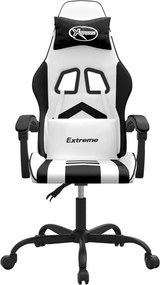 vidaXL Καρέκλα Gaming Περιστρεφόμενη Λευκή/Μαύρη από Συνθετικό Δέρμα