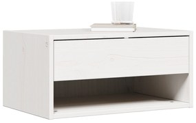 vidaXL Τοίχου Κομοδίνο Λευκό 50 x 32.5 x 24 εκ Συμπαγές ξύλο πεύκου