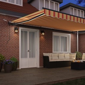 vidaXL Ηλεκτρική τέντα με LED και αισθητήρα 5 x 3 m