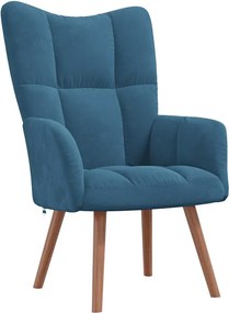 vidaXL Πολυθρόνα Relax Μπλε Βελούδινη