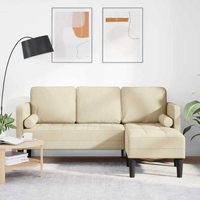 vidaXL Σετ Καναπέ με μαξιλάρι Κρεμ 173 x 131 x 67 εκ Πολυεστέρας