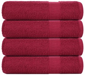 vidaXL Πετσέτες ντους 4 Τεμ. Μπορντό 70x140 εκ. 360 γρ/μ² 100% Βαμβ.