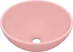 VidaXL Νιπτήρας Πολυτελής Στρογγυλός Ροζ Ματ 32,5x14 εκ. Κεραμικός