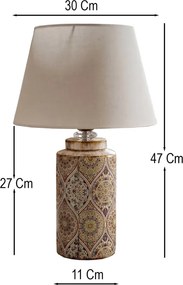 Stewehome Χειροποίητη διακοσμητική κεραμική λάμπα με καπέλο Πολύχρωμο