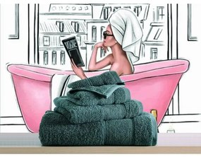 Makis Tselios Home Σετ Πετσέτες 4τμχ Lillie No7 Dark Grey Βάρους 500gr/m²
