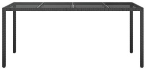 vidaXL Τραπέζι Φαγητού Μαύρο 190x90x75 εκ. Πολυ Ρατάν