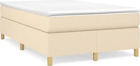 vidaXL Κρεβάτι Boxspring με Στρώμα Κρεμ 120x200 εκ. Υφασμάτινο