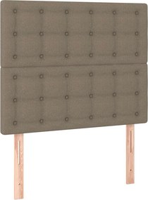 vidaXL Κρεβάτι Boxspring με Στρώμα Taupe 80x200 εκ. Υφασμάτινο