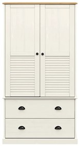 vidaXL Ντουλάπα VIGO Λευκή 90 x 55 x 170 εκ. από Μασίφ Ξύλο Πεύκου