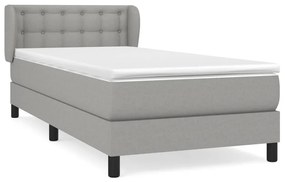 vidaXL Κρεβάτι Boxspring με Στρώμα Ανοιχτό Γκρι 80x200 εκ. Υφασμάτινο