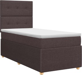 vidaXL Κρεβάτι box spring με στρώμα Σκούρο Καφέ 80 x 200 cm Ύφασμα
