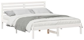 vidaXL Σκελετός Κρεβατιού Λευκό 140 x 200 cm Συμπαγές ξύλο πεύκου