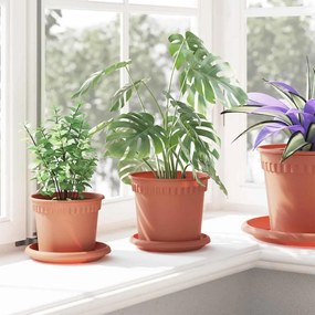 vidaXL Γλάστρες φυτών 24 pcs Κεραμιδί Ø 15 x 12 cm Πλαστικό