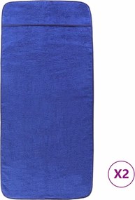vidaXL Πετσέτες Θαλάσσης 2 τεμ. Μπλε Ρουά 75 x 200 εκ. Ύφασμα 400 GSM