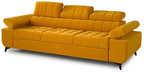 Τριθέσιος καναπές Κρεβάτι DRAGONIS, κίτρινο 255x91x216cm-σε σχήμα U-BOG7274