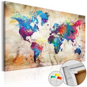 Πίνακας φελλού - World Map: Urban Style  [Cork Map] 120x80