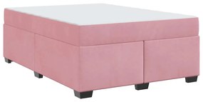 vidaXL Σκελετός κρεβατιού με στρώμα Άλλο Ροζ 160 x 200 cm Βελούδο