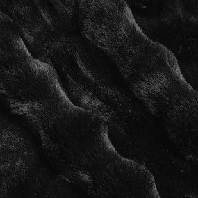 vidaXL Ψεύτικη κουβέρτα από κουνέλι 4 pcs Μαύρο 220 x 240 cm