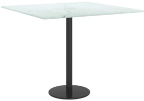vidaXL Επιφάνεια Τραπεζιού Λευκή 50x50εκ 6 χιλ Ψημ. Γυαλί Μαρμ. Σχέδιο