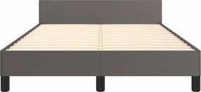 vidaXL Πλαίσιο Κρεβατιού χωρίς στρώμα Γκρι 120x190 εκ.Συνθ. Δέρμα