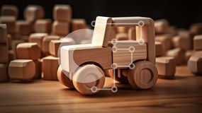 Intra Συλλεκτικό Ξύλινο Παζλ Plywood 4mm - Ξύλινο παιχνίδι τρακτέρ με μπλοκ Σε Ξύλινο Κουτί - Διαστάσεις: 10x10 cm – 25 κομμάτια