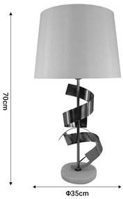 Επιτραπέζιο φωτιστικό Lighted Inart Ε27 χρυσό μέταλλο-λευκό ύφασμα Φ35x70εκ 35x35x70 εκ.