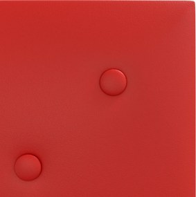 vidaXL Κεφαλάρι Τοίχου 12 pcs Κόκκινο 30 x 30 cm Τεχνητό Δέρμα