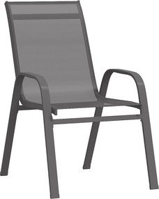 vidaXL Σετ Τραπεζαρίας Κήπου 9 Τεμαχίων Γκρι / Μαύρο