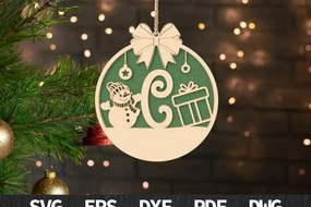 Σετ των 3 Intra απο ξύλο plywood 3mm-4mm πάχος C Αρχικό χριστουγεννιάτικο στολίδι Δίασταση 3x3 cm INTRAFABR-107429416