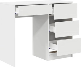 vidaXL Γραφείο με συρτάρι Λευκό 90 x 37.5 x 75 εκ Επεξεργασμένο ξύλο