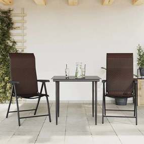 vidaXL Πτυσσόμενες καρέκλες 2 τεμ. Καφέ πολυεστέρας
