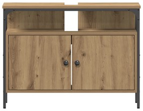 vidaXL Ντουλάπα μπάνιου σε χρώμα καρυδιά 80x30x60 εκ. από τεχνητό ξύλο